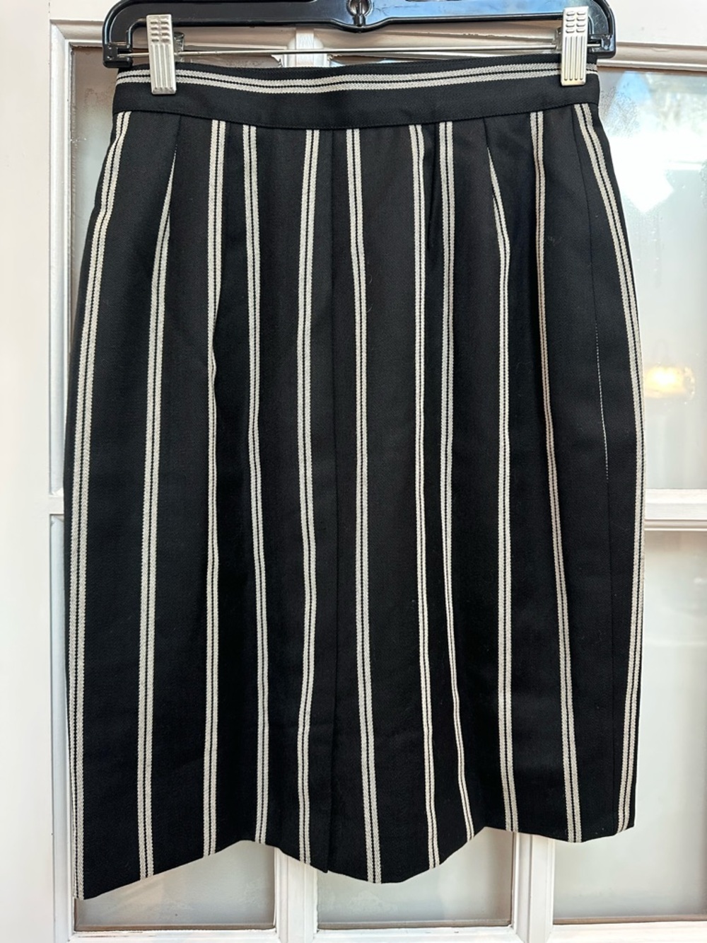 Vintage Yves Saint Laurent 80’s Chic Stripe Timeless Classic Pencil Skirt Size 6 - Picture 3 of 11